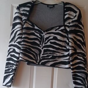 Sexy Leopard deep Sweetheart Neckline Sweater